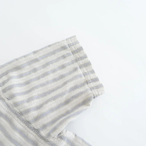 Vintage 90'S Northern Elements Cream & Blue Stripe Button Up Shirt Size XL (5) - Picture 7 of 10